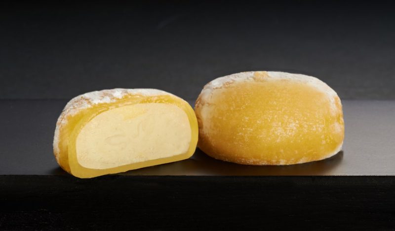 Mango Durian Mochi Cut Inside