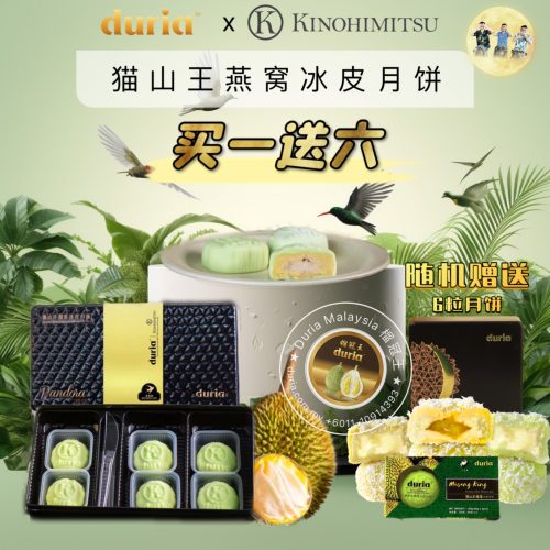 A1 - 【West M'sia 西马】Duria X Kinohimitsu Bird's Nest Durian Snowyskin Mooncake